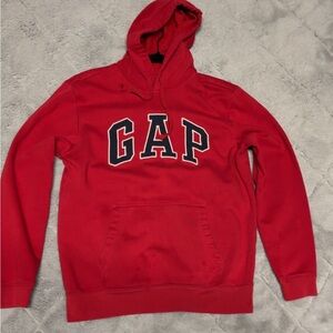 GAP Men's Bright Red Pullover Hoodie with Logo